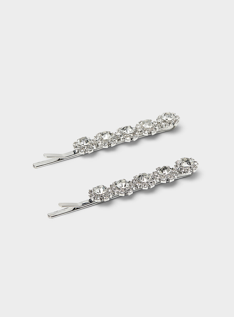 Crystal Flower Clips Set Of 2