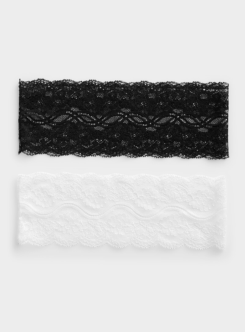 Floral Lace Wide Headbands Set Of 2