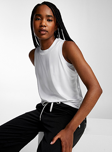 Mock-neck cropped support cami, Nike, Running Tops