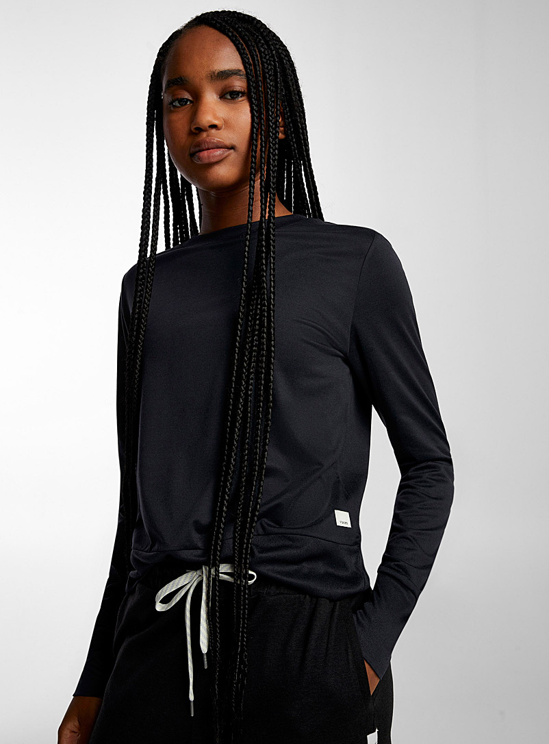 Vuori: Le t-shirt manches longues Coast Noir pour femme
