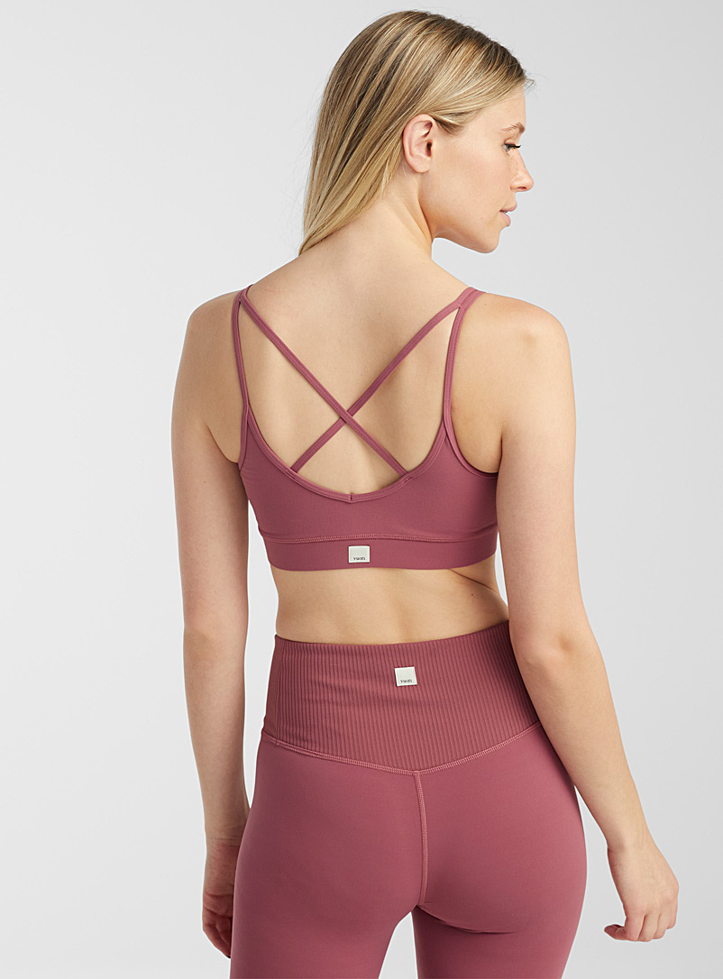 Vuori Pink Mindset thin cross-strap bra for women