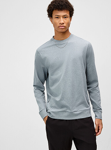 Vuori: Le sweat col rond Ponto Performance Bleu-gris pour homme