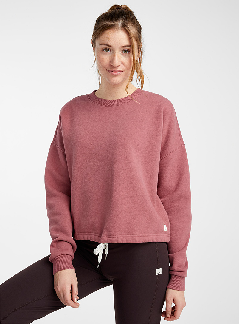 Vuori Pink Restore crew-neck cropped sweatshirt for women