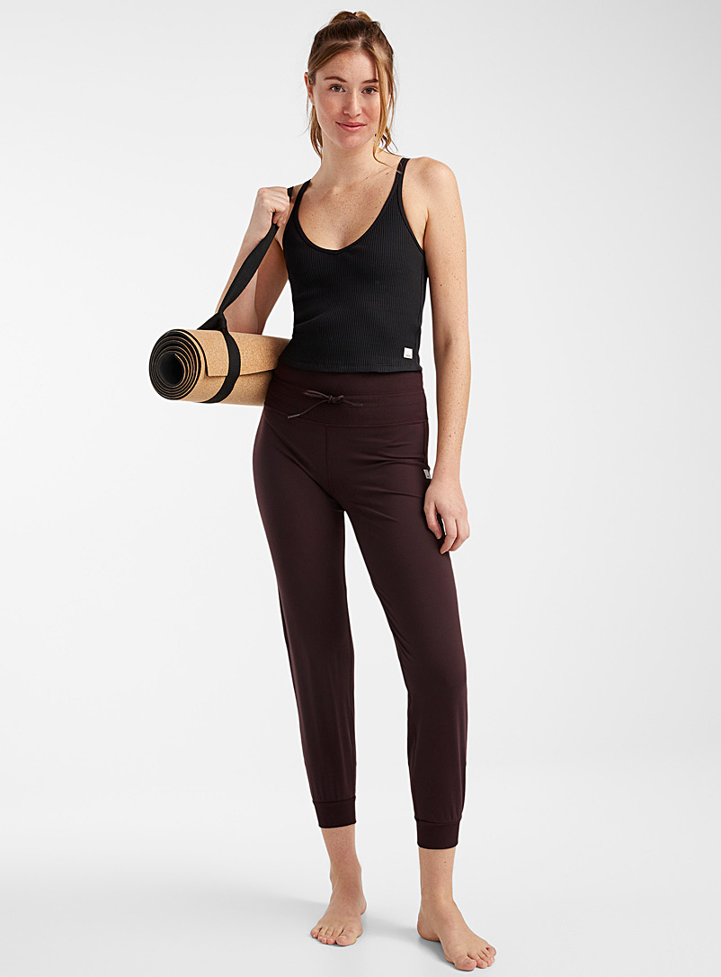 Vuori: Le jogger taille côtelée Daily Rouge foncé-vin-rubis pour femme