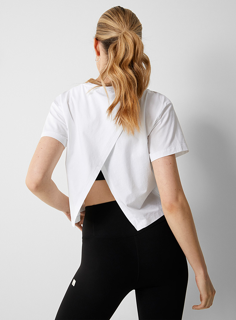 Vuori: Le t-shirt court fente biais Blanc pour femme