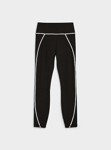 Vuori Black AllTheFeels&trade; contrast-trim 7/8 legging <b>High-rise</b> Length: 24" for women