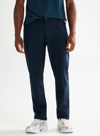 Vuori: Le pantalon extensible 5 poches Meta <b>Coupe classique</b> Bleu marine - Bleu nuit pour homme