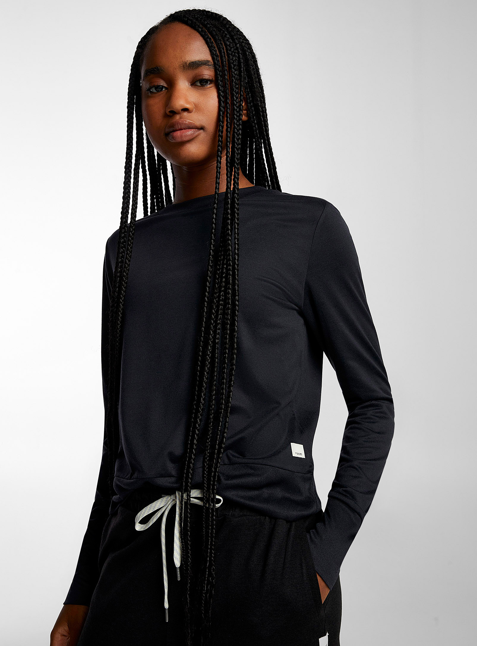 Vuori - Coast long-sleeve T-shirt (Women, Black, X-SMALL)