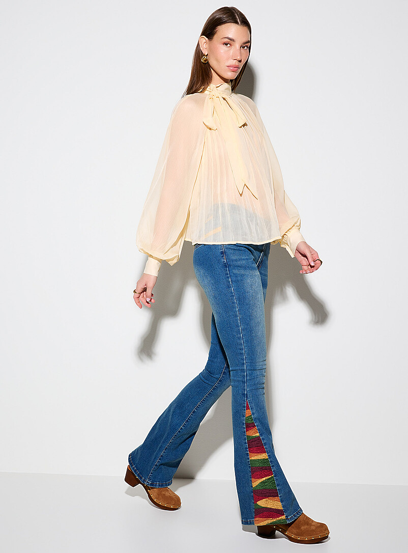 Sunny embroidery bootcut jean product image (primary)