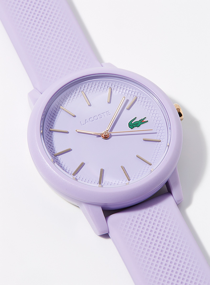 Lacoste: La montre silicone lilas Mauve pour femme