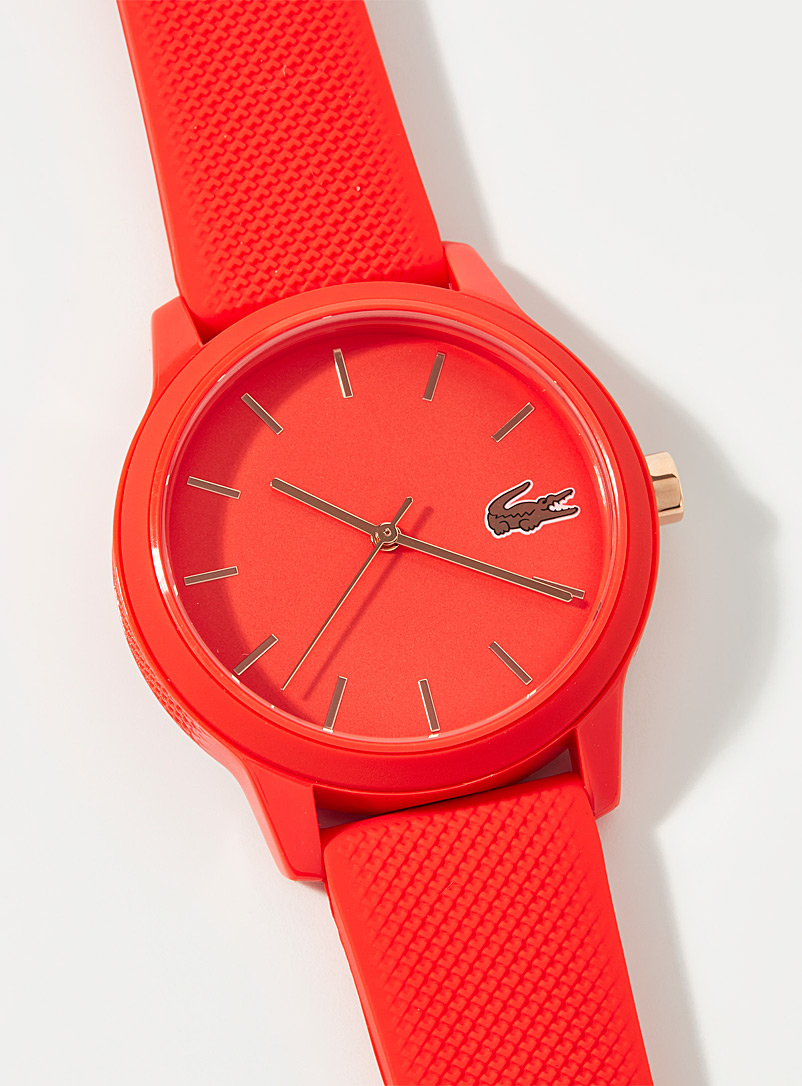 Lacoste: La montre bracelet silicone rouge Rouge pour femme