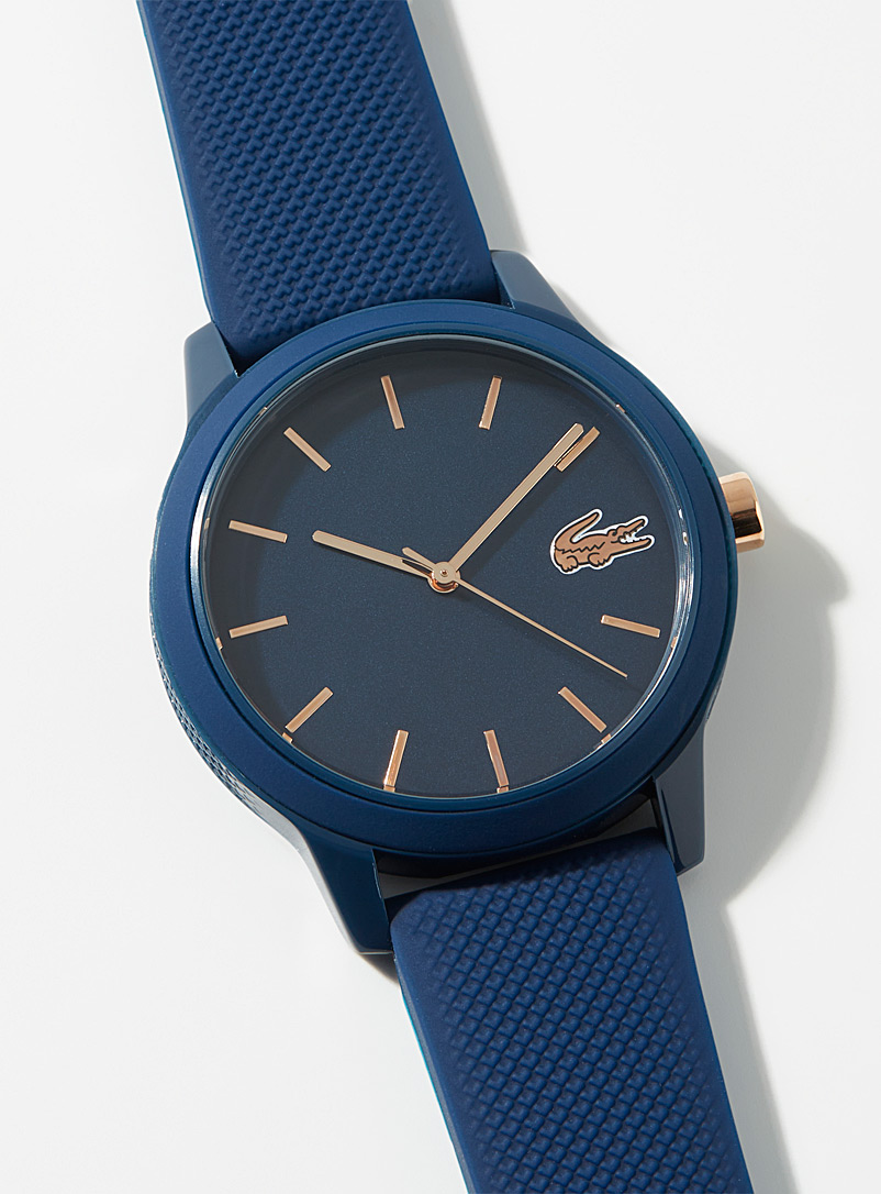 Lacoste Blue Navy blue silicone band watch for women