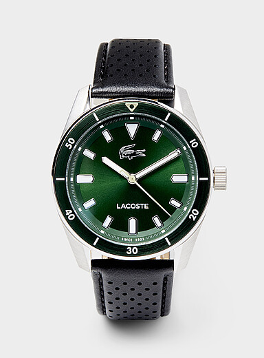 La montre Boston cadran vert bracelet cuir
