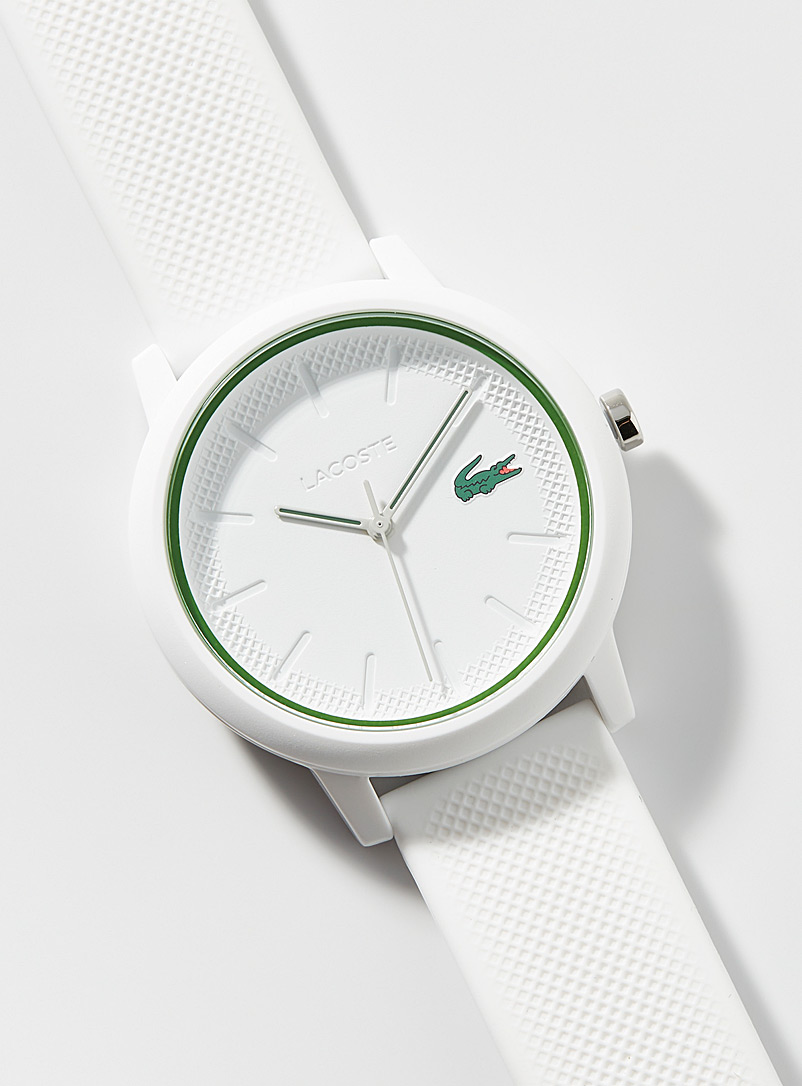 Lacoste White Pigment green silicone band watch for men