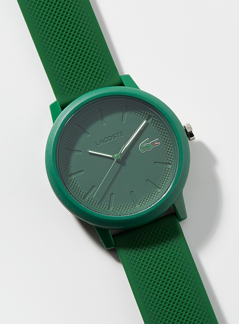 Lacoste Green Pigment green silicone band watch for men