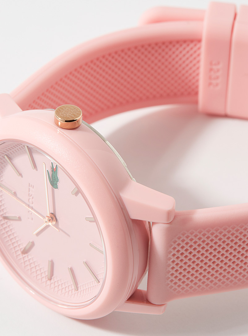Lacoste: La montre silicone rose Rose pour femme
