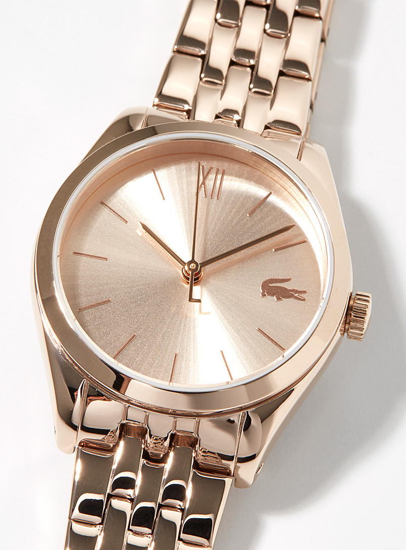 Lacoste Assorted Rose gold mesh watch for women
