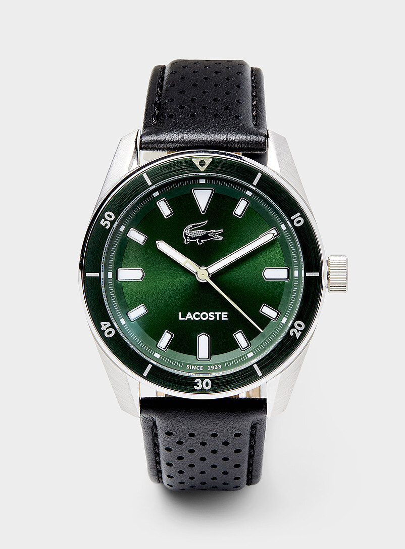 Green dial leather-band Boston watch product image (primary)