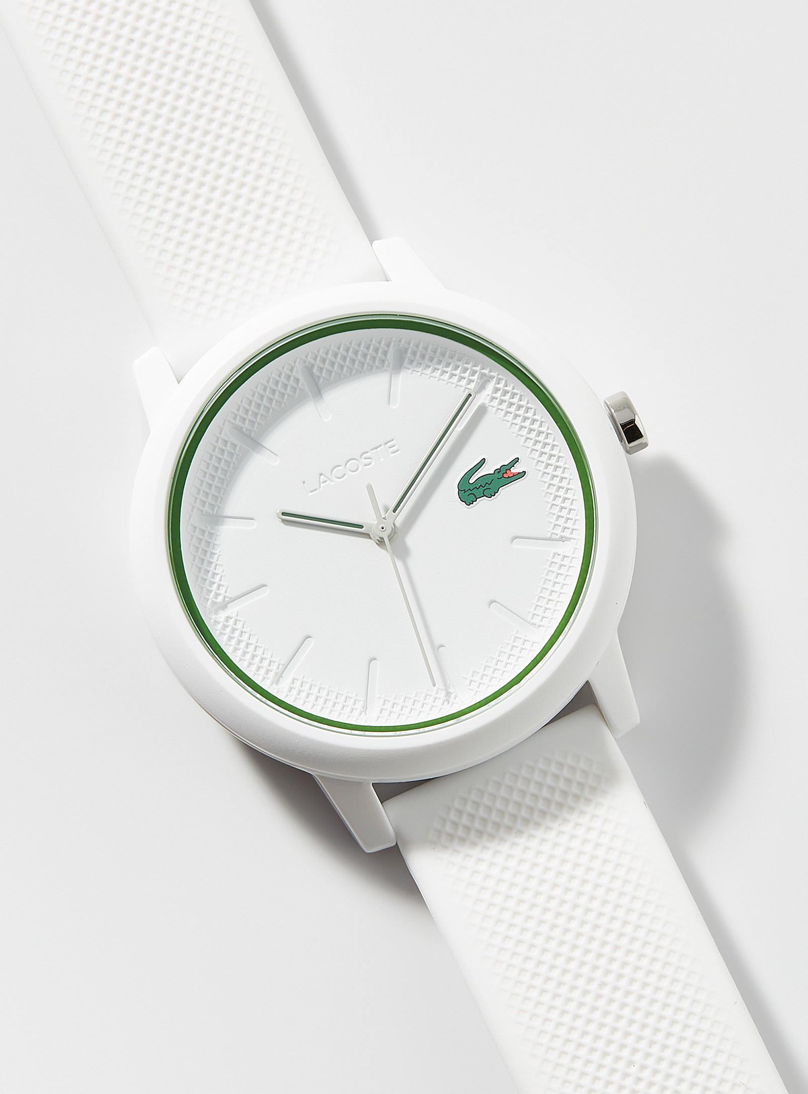 Lacoste Solid Silicone Band Watch In White