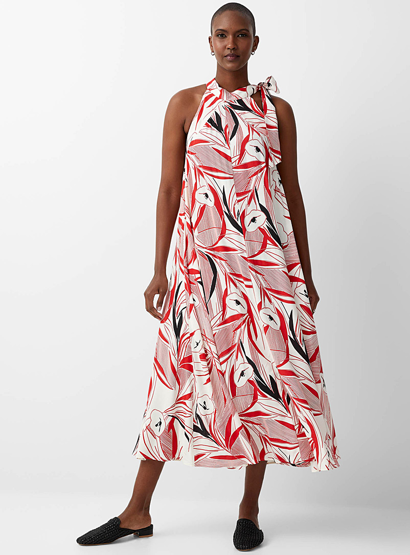 Scarlet garden knotted collar dress | Sisley | Long Dresses & Maxi ...