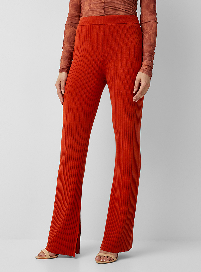 Sisley Orange Spicy knit flared pant for women