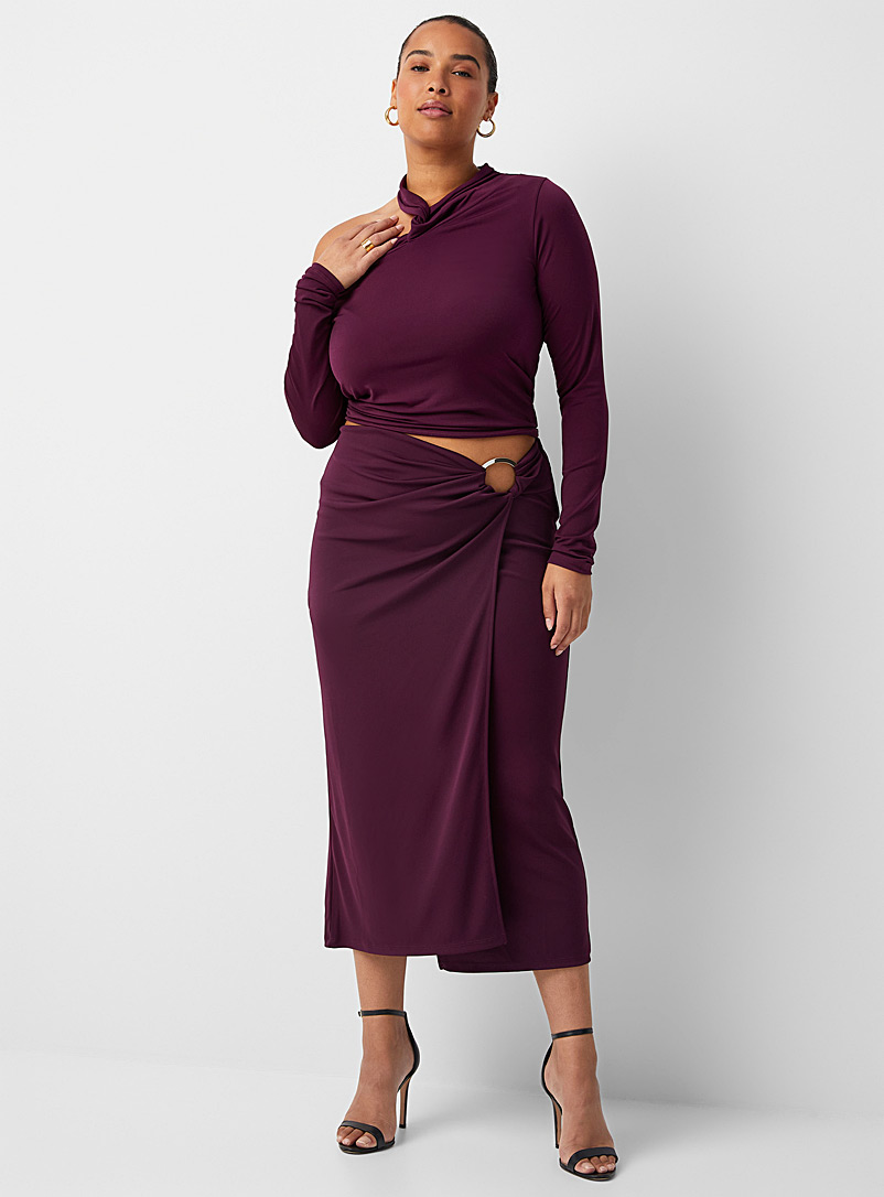 Sisley Purple Plum midi wrap skirt for women
