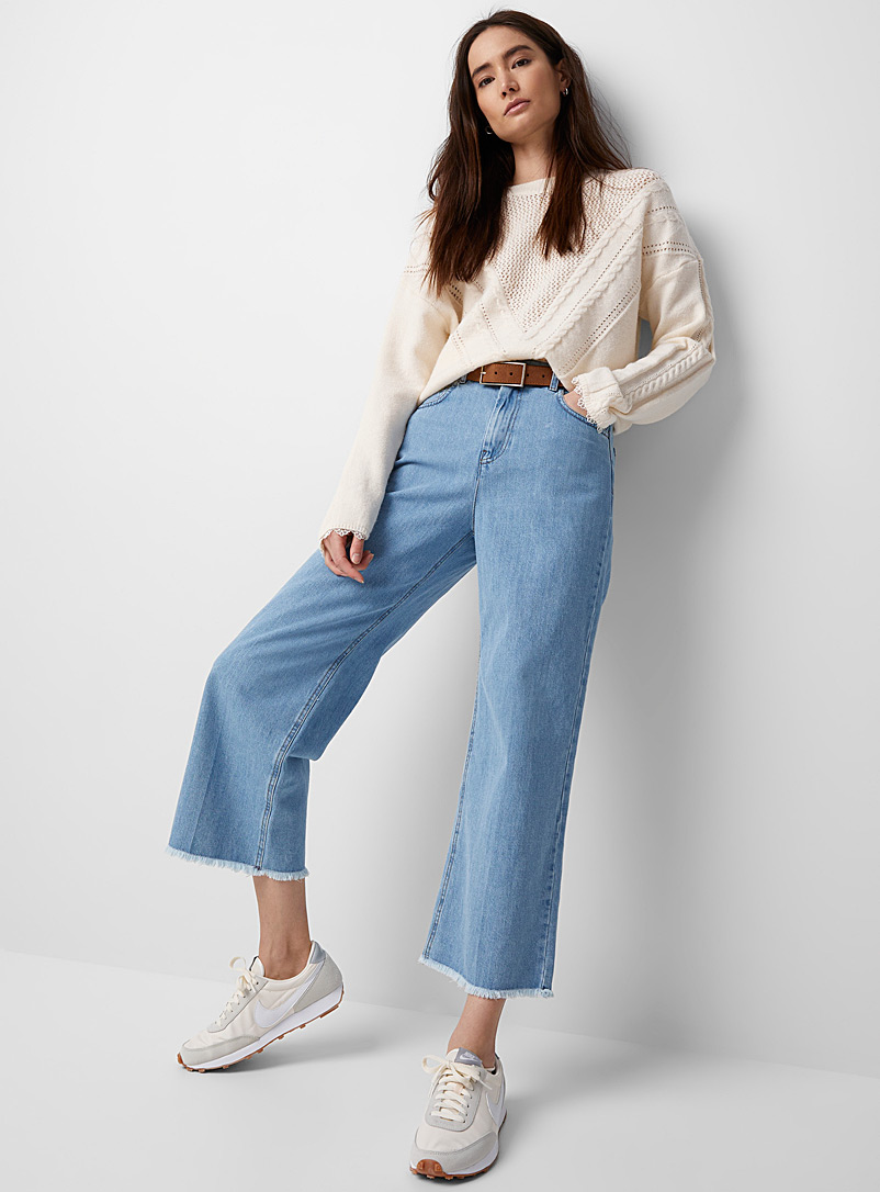 Osaka frayed hem wide-leg jean | Sisley 