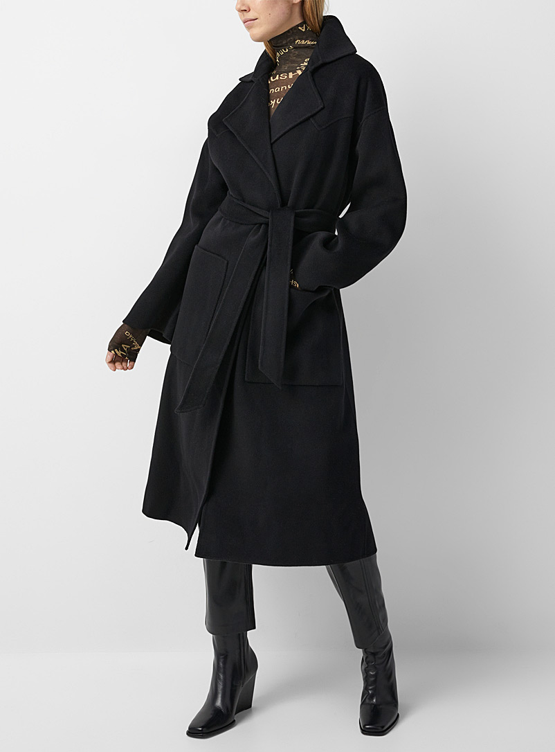 Nanushka Black Alamo coat for women