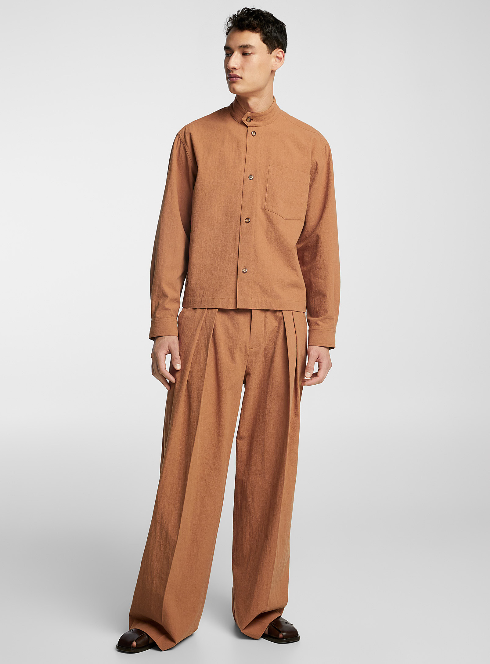 Nanushka - Le pantalon terracotta à plis Borre
