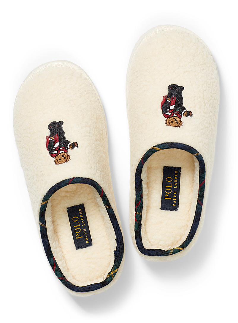 Charlotte teddy bear mule slippers | Polo Ralph Lauren Shop Women's Slippers Online | Simons