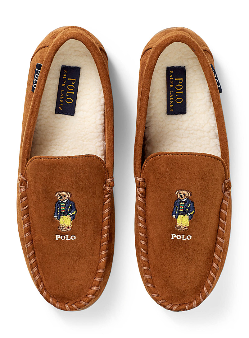 Polo Ralph Lauren Fawn Embroidered-bear Declan slippers Men for men
