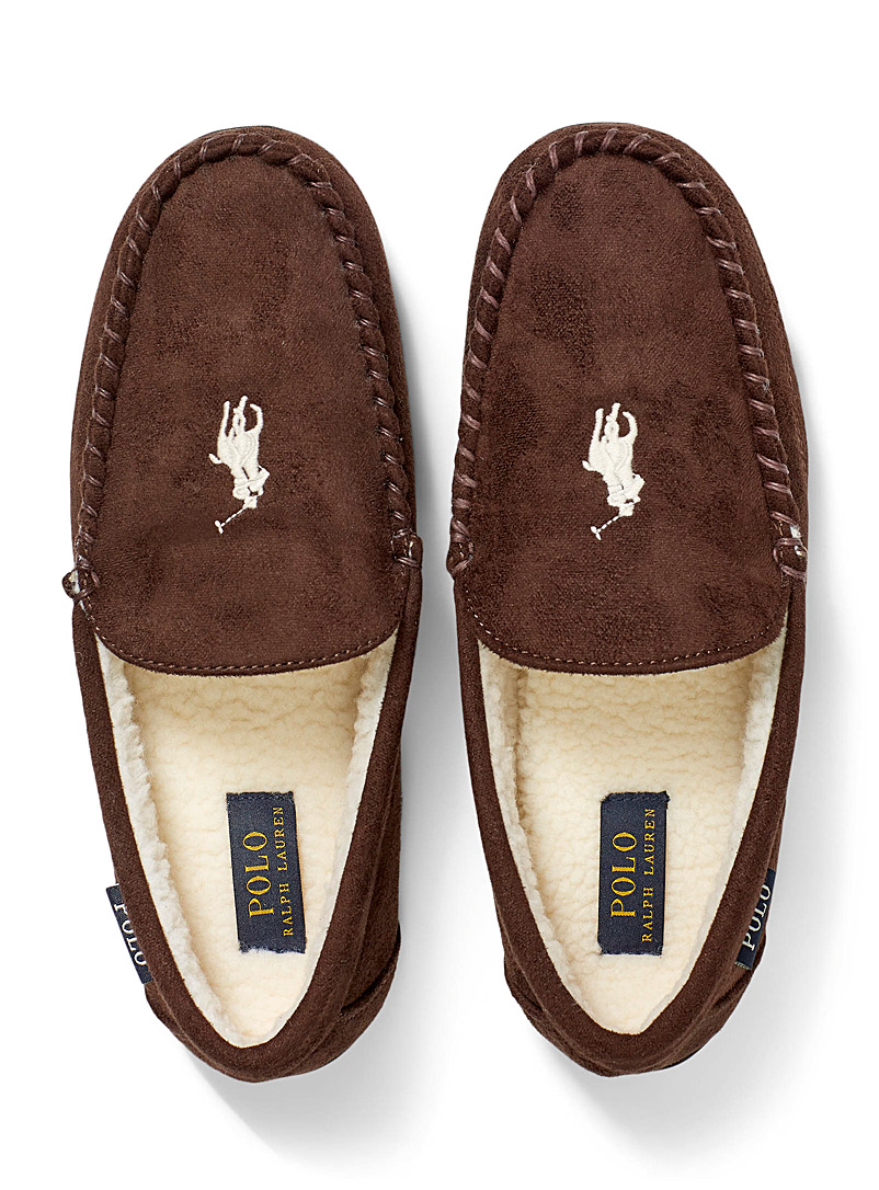 Polo Ralph Lauren Brown Embroidered-logo Declan slippers Men for men