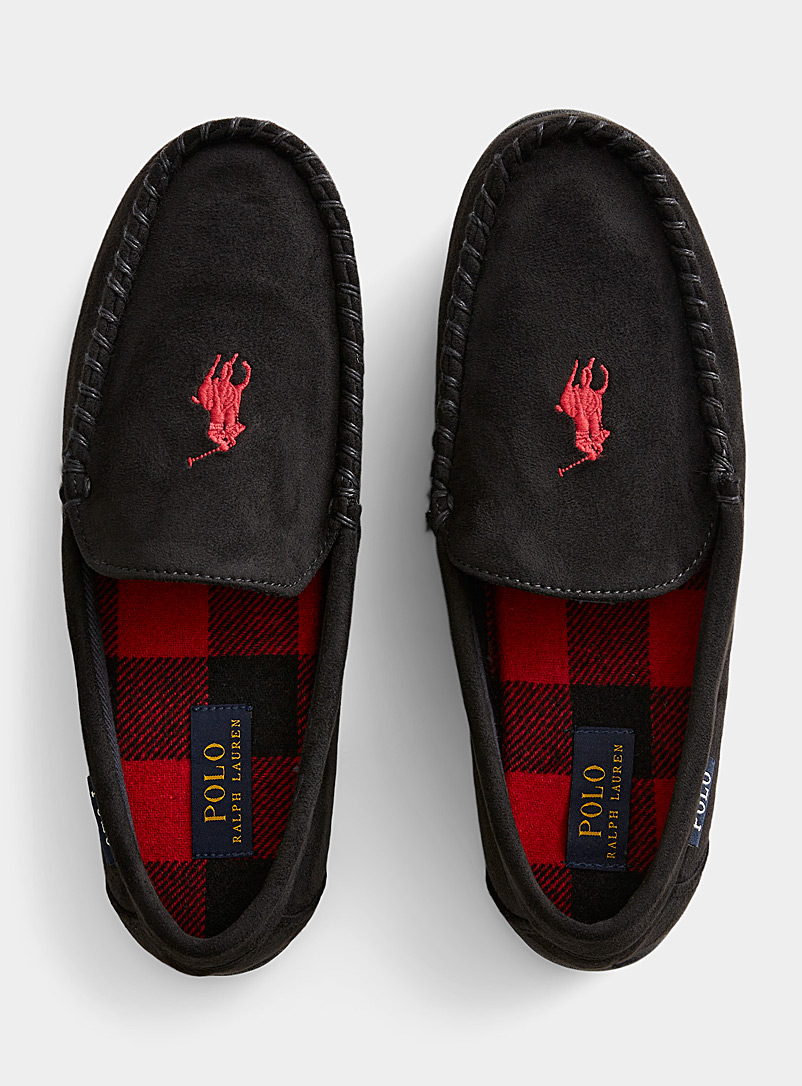 Polo Ralph Lauren Black Embroidered-logo Declan slippers Men for men