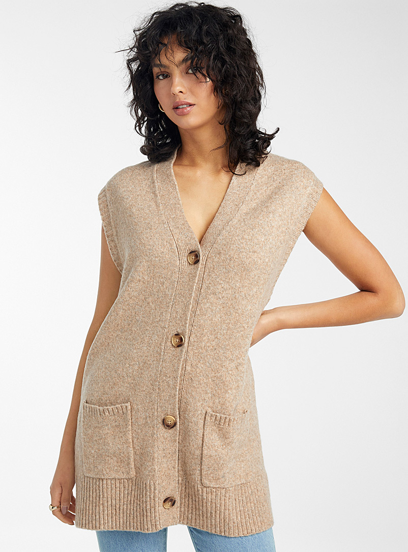 Icône Honey Long buttoned vest for women