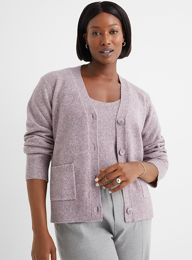 Contemporaine: La camisole tricot courte Rose pour femme