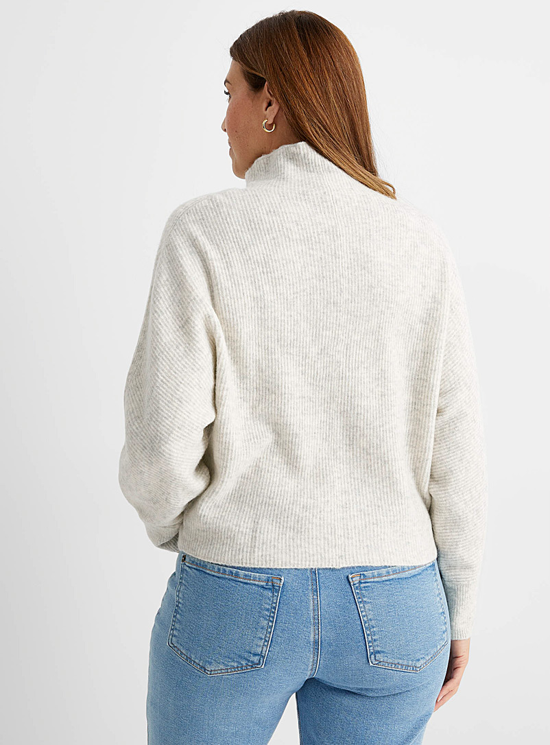 Contemporaine Lilacs Brushed ribbed funnel-neck sweater for women