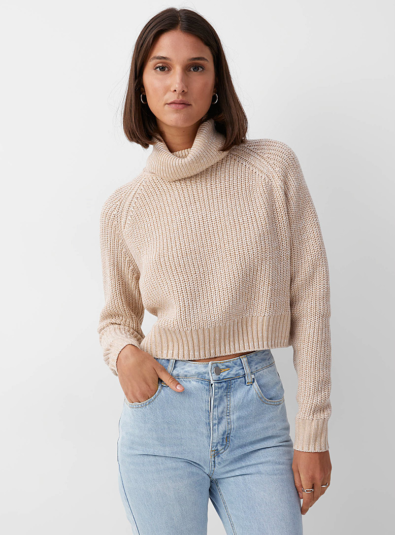 Icône Sand Shaker-rib turtleneck sweater for women