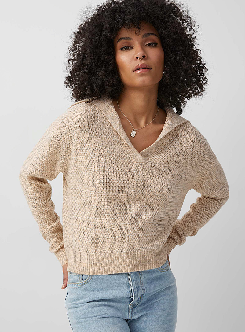 Icône Sand Johnny collar knit sweater for women