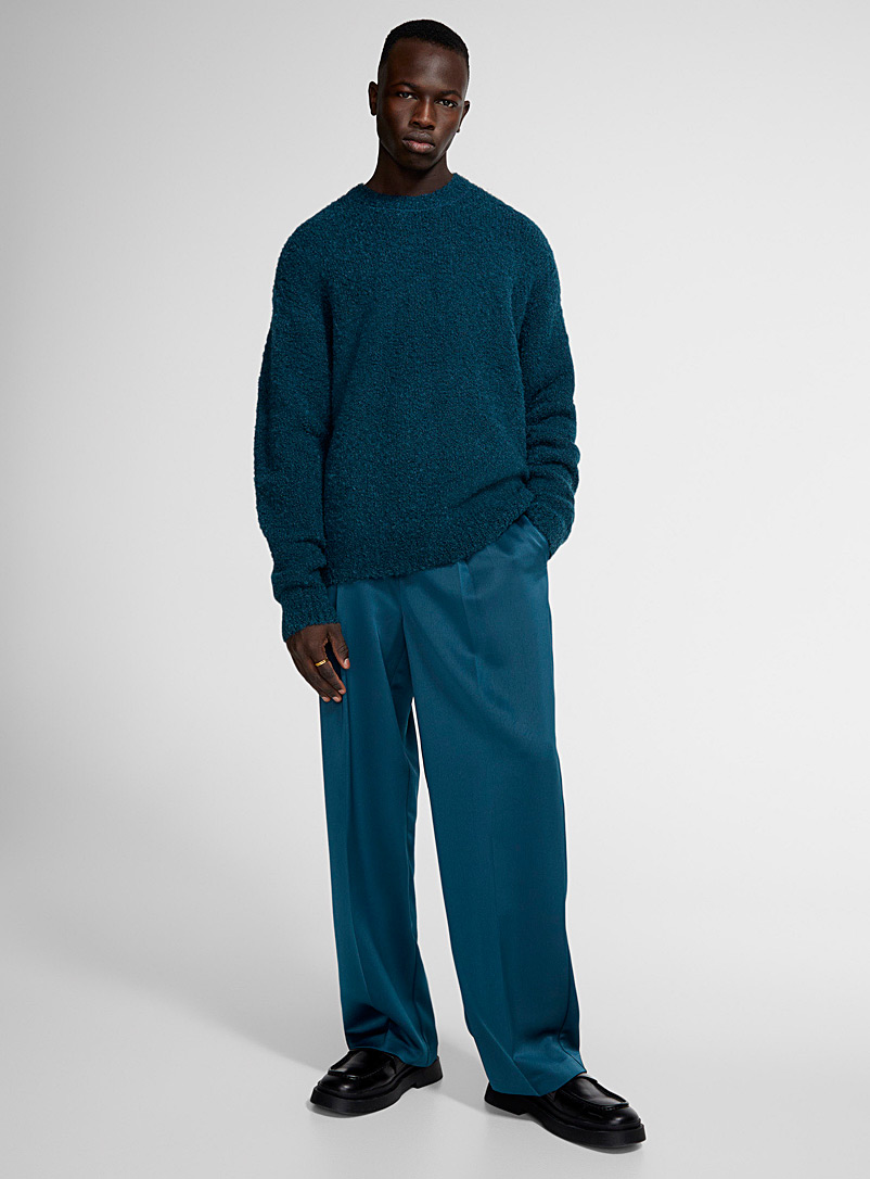 Le 31: Le chandail tricot bouclé Sarcelle-turquoise-aqua pour homme