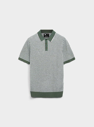 Geo jacquard knit polo
