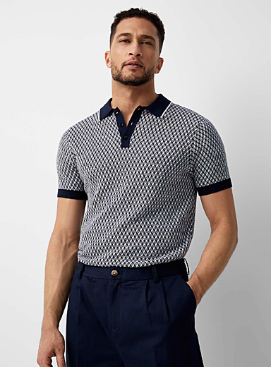 Le polo tricot jacquard g&eacute;o