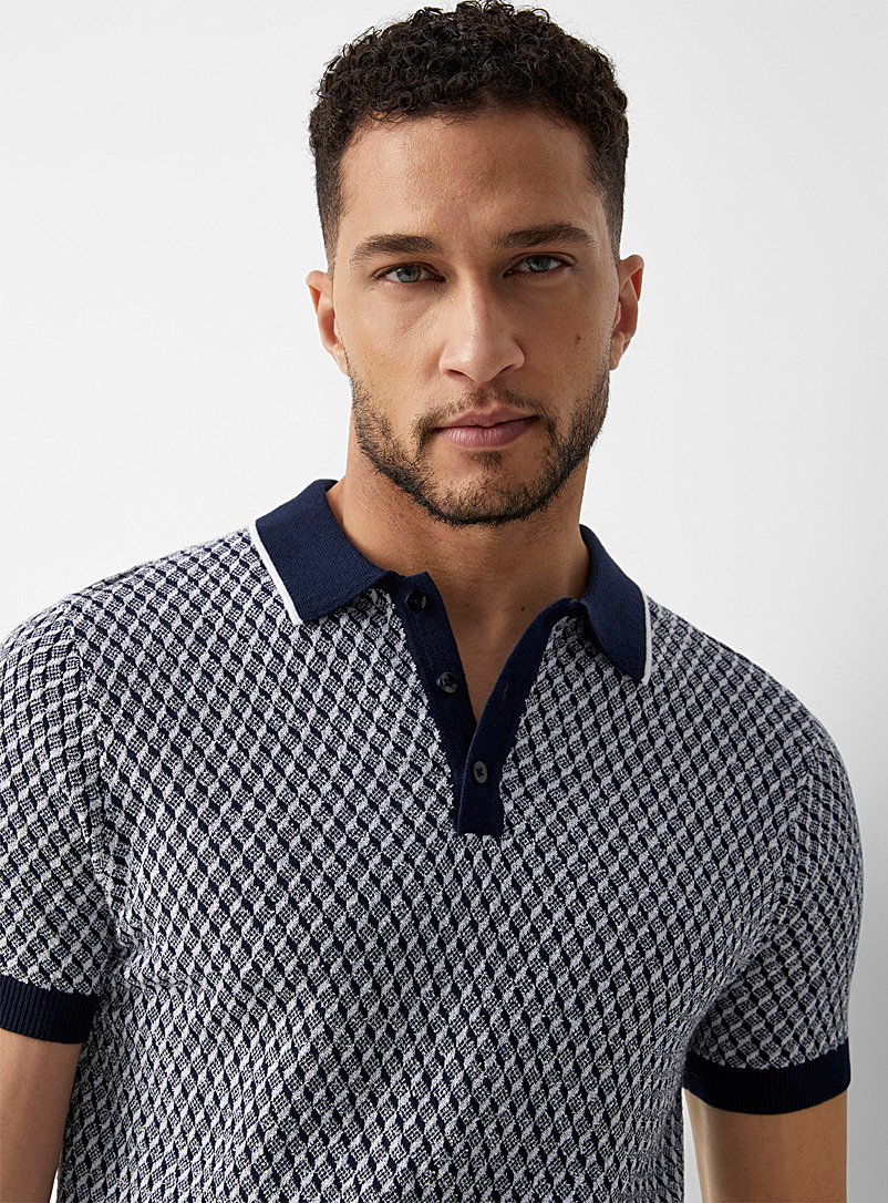 Geo jacquard knit polo | Le 31 | | Simons
