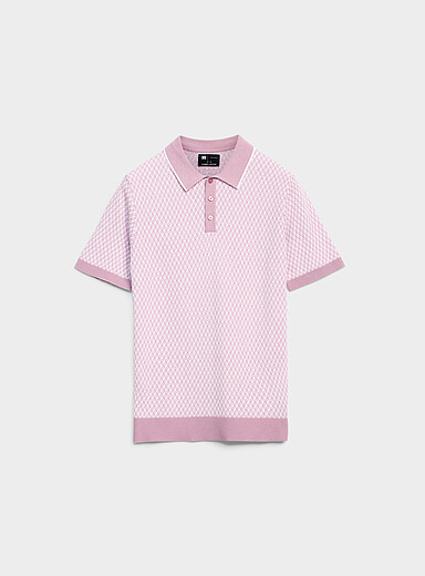 Geo jacquard knit polo