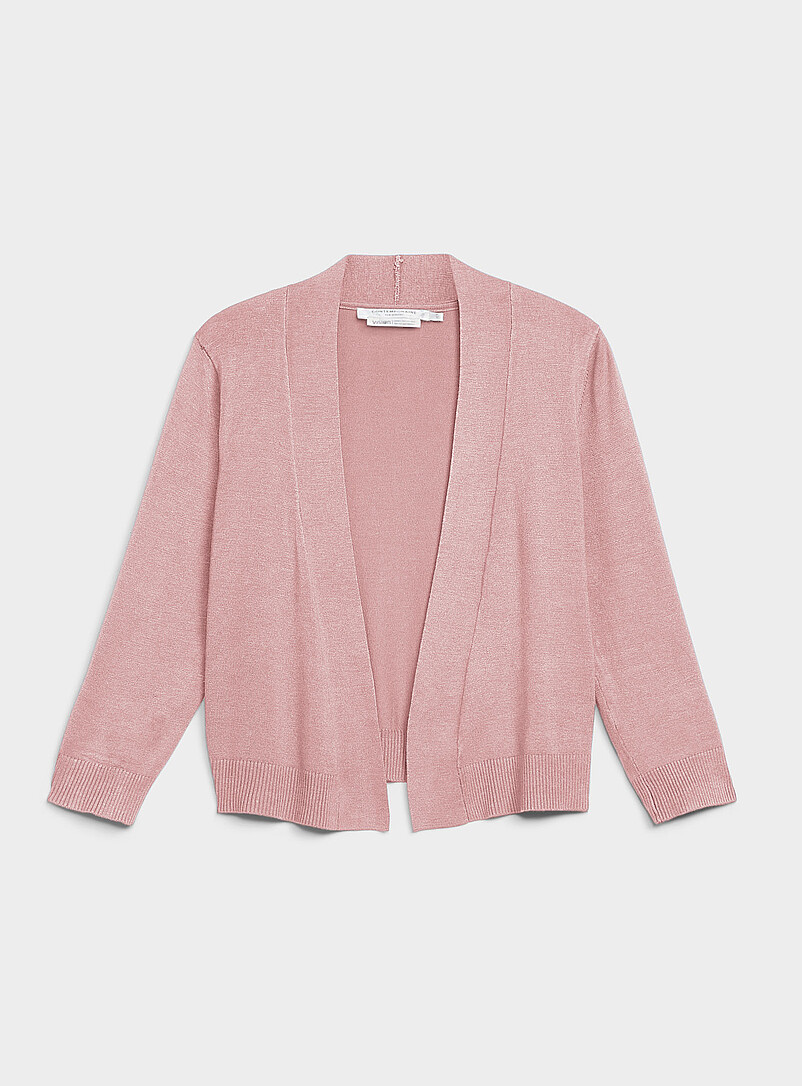 Contemporaine: Le cardigan ouvert fin tricot manches 3/4 Chocolat - Espresso pour femme