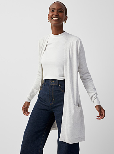 Long Jean Cardigans Long fine-knit cardigan | Contemporaine | Shop Women's Cardigans | Simons