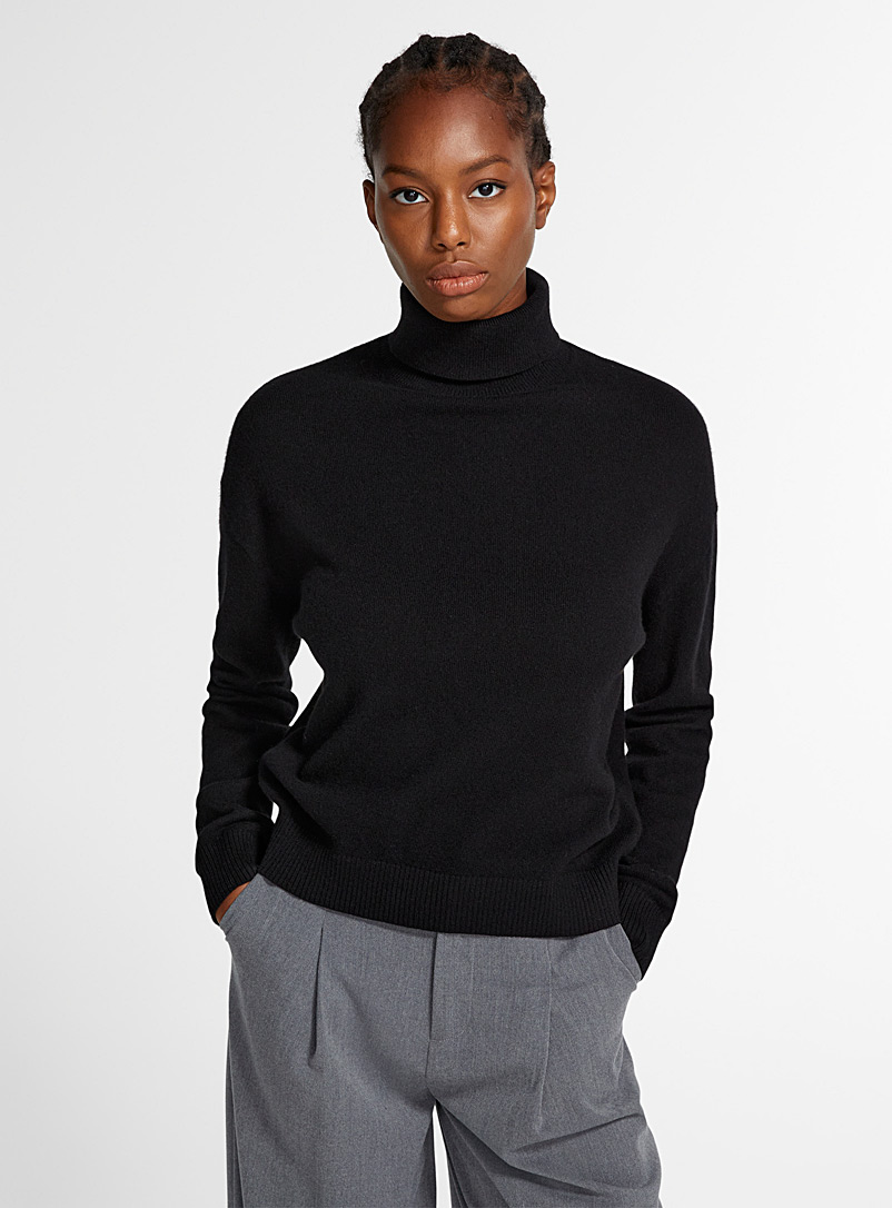Icône Black Pure wool turtleneck sweater for women