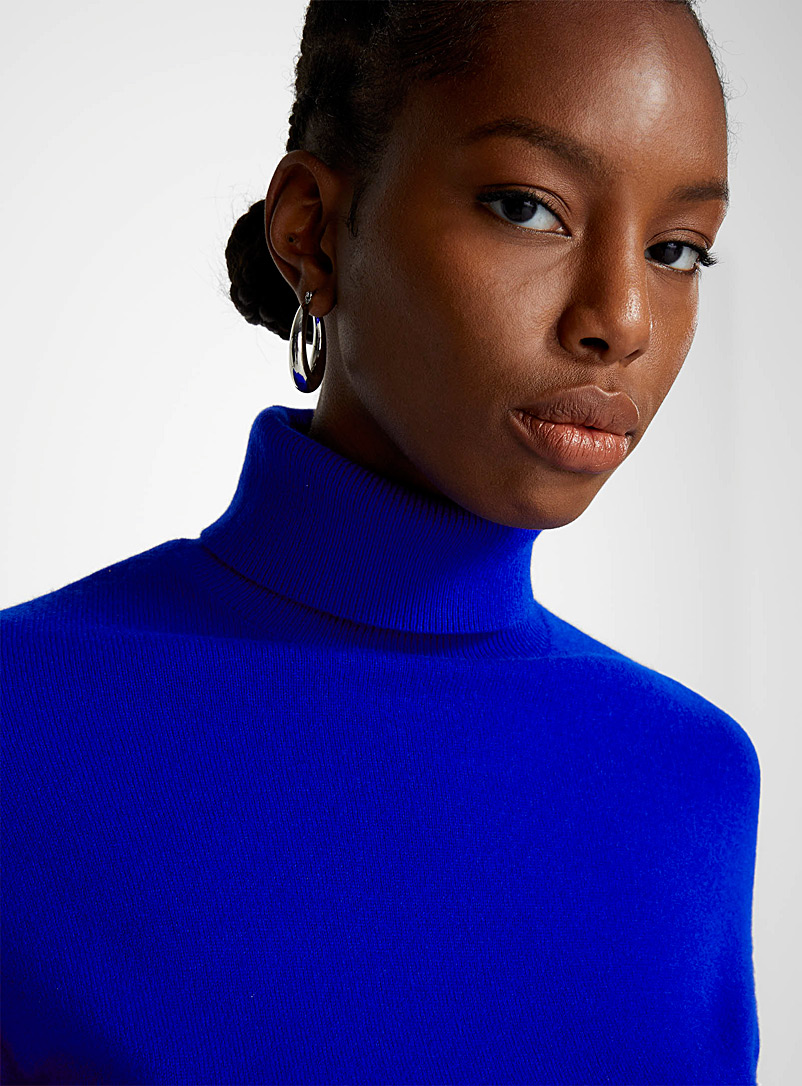 Icône Sapphire Blue Pure wool turtleneck sweater for women