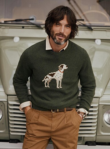 Le 31: Le chandail jacquard h&eacute;ritage <b>Laine Shetland</b> Vert pour homme