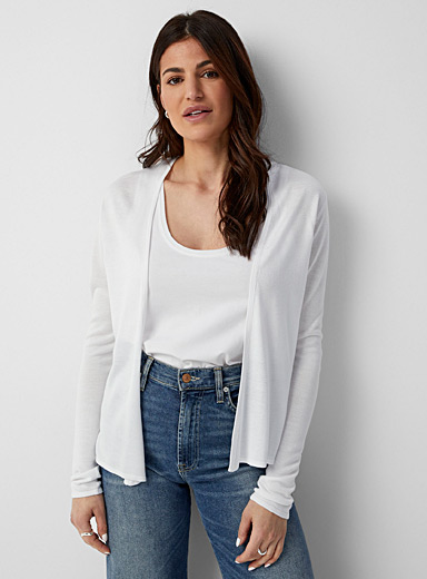 Le cardigan ouvert tricot fluide