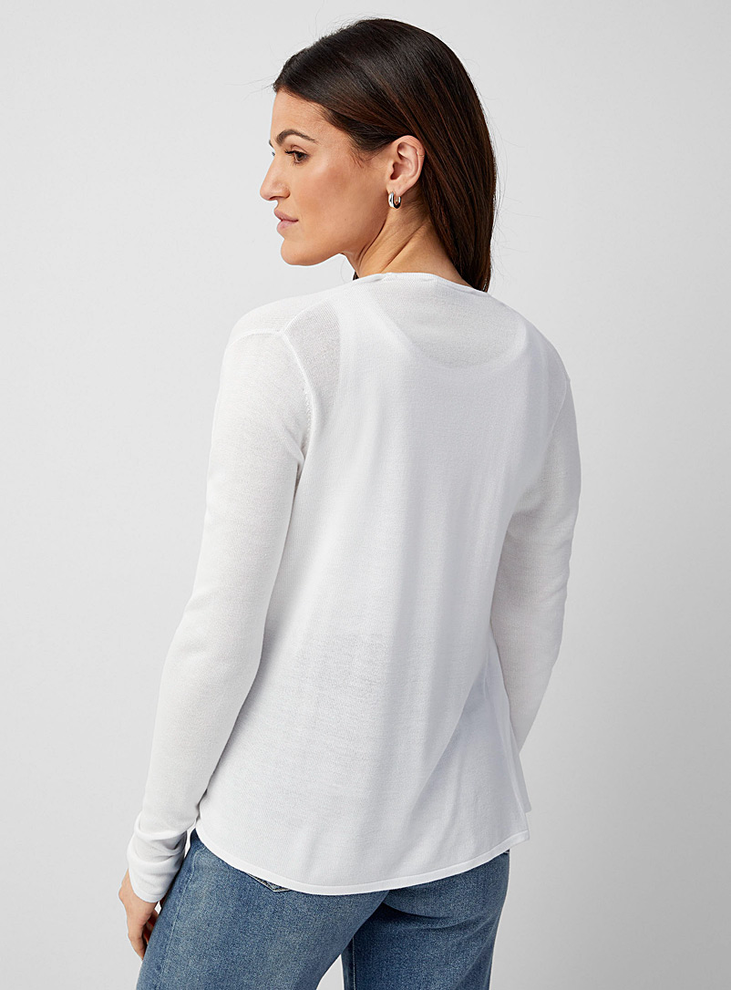 Contemporaine: Le cardigan ouvert tricot fluide Bleu marine - Bleu nuit pour femme